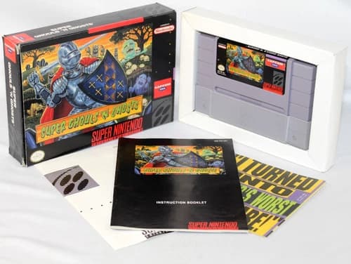 Super Ghouls 'N Ghosts SNES Complete CIB! Authentic! Good Condition! RARE!