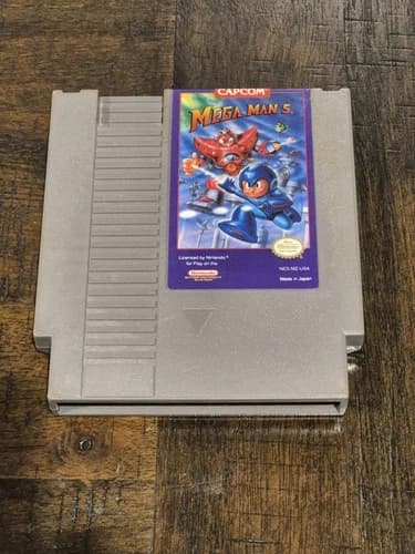 Mega Man 5 Nintendo NES Game Cartridge Only Authentic Tested Working Clean