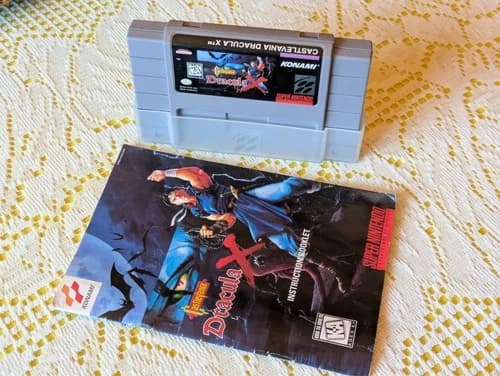 RARE Castlevania Dracula X (SNES) 100% Authentic Cart, Protector, and Book!!!