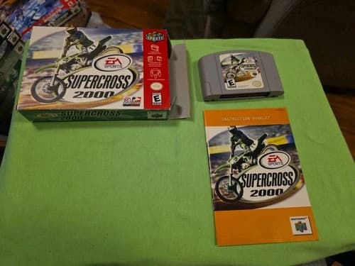 SuperCross 2000 N64 Nintendo 64 Complete CIB Authentic! Good Condition!