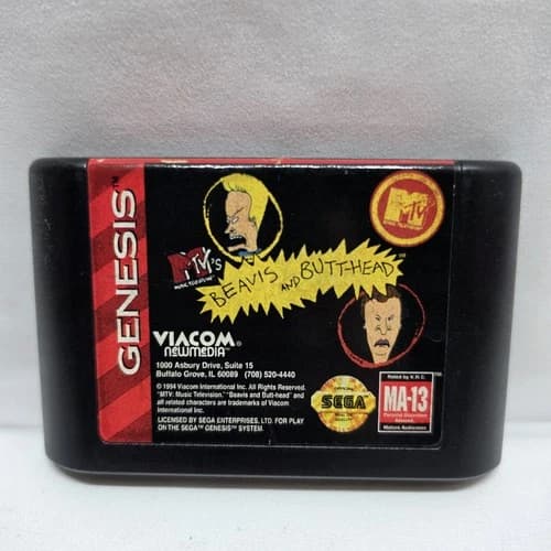 MTV's Beavis and Butt-Head Sega Genesis, 1994 Cartridge Only Tested
