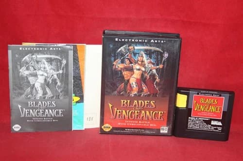 Blades of Vengeance (Sega Genesis, 1993) Authentic Game Cartridge, CIB Complete
