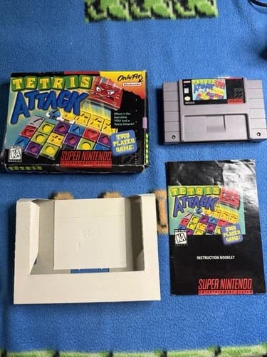 Tetris Attack Super Nintendo SNES Complete CIB Tested Working