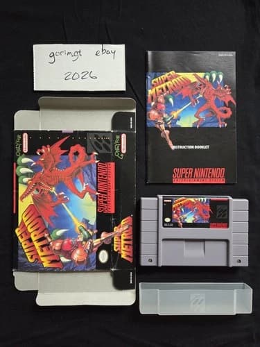RARE - Super Metroid, SNES - Game, Box, Manual - Authentic, Tested