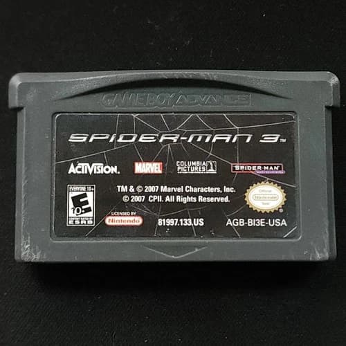 Spider-Man 3 Game Boy Advance Game Only NTSC-U/C Tested