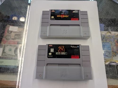 Mortal Kombat 2 & 3 Nintendo SNES Video Game Cartridges Only **Tested & Works***