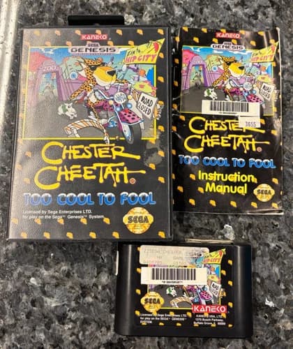 COMPLETE - SEGA Genesis - Chester Cheetah Too Cool To Fool - ON SALE !!