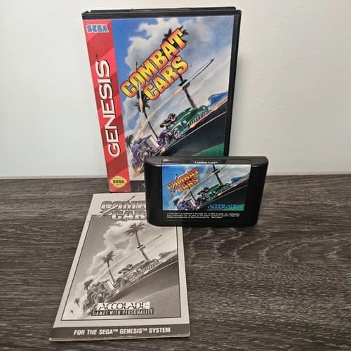 Combat Cars Sega Genesis Complete With Manual CIB Tested and Working.
