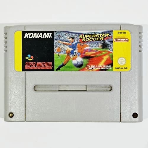 Konami SUPER NINTENDO football sports game INTERNATIONAL SUPERSTAR SOCCER...