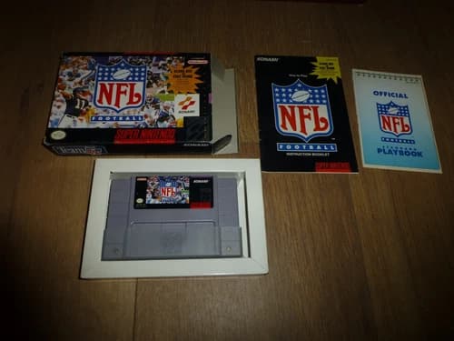 Konami NFL Football (SNES, 1993) Super Nintendo CIB Complete In Box