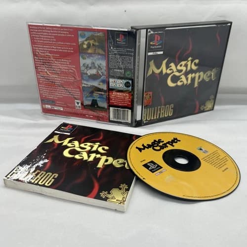 Magic Carpet PS1 Game Bullfrog Sony Playstation 1 Black Label Complete W/Manual
