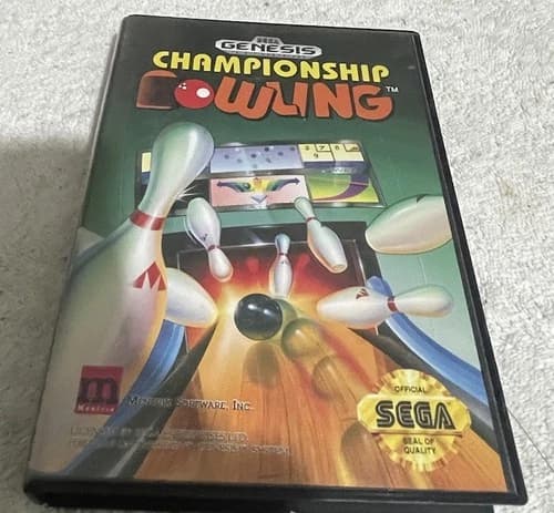 Championship Bowling (Sega Genesis, 1993) Complete With Manual