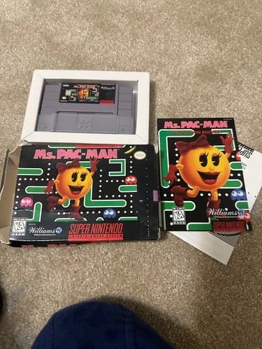 SNES MS. PAC MAN COMPLETE IN BOX CIB