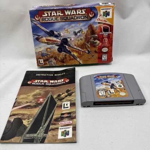 Star Wars Rogue Squadron (Nintendo 64 N64, 1998 CIB, Tested And Working box dmg