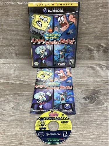 SpongeBob SquarePants Lights Camera Pants GameCube Game IOB W/Man Tested Works