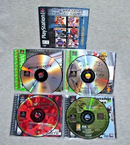 Sony PS1 Championship Motocross Need For Speed High Stake WWF Attitude CTR +Demo