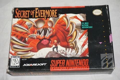 Secret Of Evermore (Super Nintendo SNES) Complete in Box w/ Posters CIB