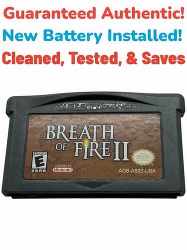Breath of Fire II (2) ☆☆ Authentic Nintendo Game Boy Advance-New Save Battery!