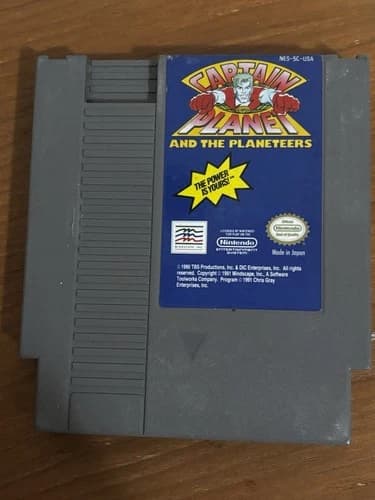 Mindscape Captain Planet and the Planeteers Nintendo NES NTSC-U/C Game Cartridge