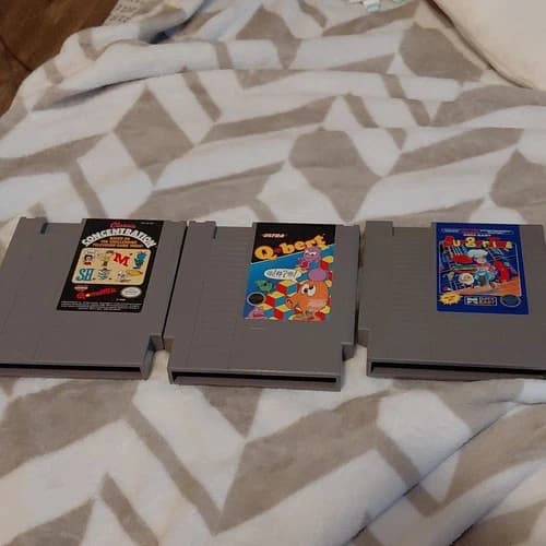 GameTek Classic Concentration Ultra Q*bert Data East BurgerTime NES