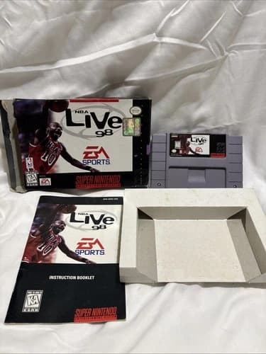 NBA Live 98 SNES Complete W/ Box And Manual Tested