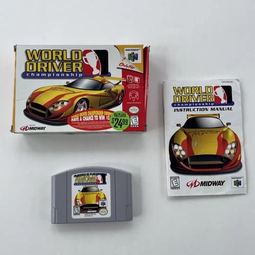 World Driver Championship Nintendo 64 N64 CIB Complete Manual Reg Card Authentic