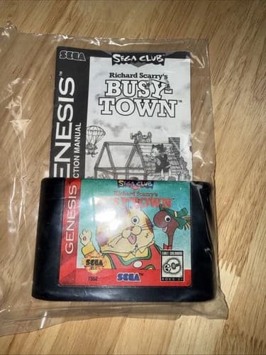 Richard Scarry's Busytown (Sega Genesis, 1994) Authentic Game Cartridge TESTED