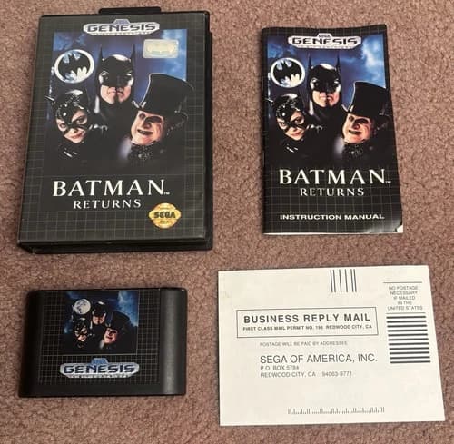Batman Returns (Sega Genesis, 1992) CIB W/ Reg Card