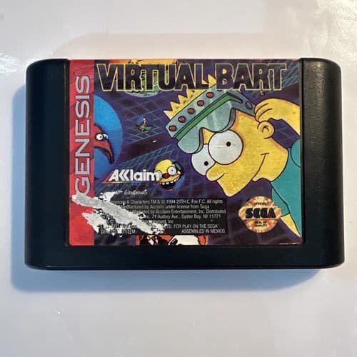 Virtual Bart (Sega Genesis, 1994) Cartridge Only - Tested