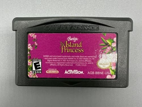 GBA Barbie The Island Princess Nintendo Game Boy Advance Cleaned Works