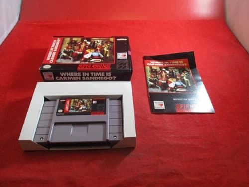 Where in Time is Carmen Sandiego?(Super Nintendo SNES) COMPLETE w/ Box manual