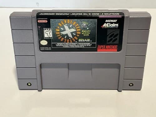 SNES Revolution X Music Is The Weapon Aerosmith Cartridge Tested Working
