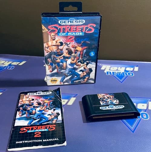Streets of Rage 2 (Sega Genesis, 1992) CIB Authentic Cartridge Case and Manual