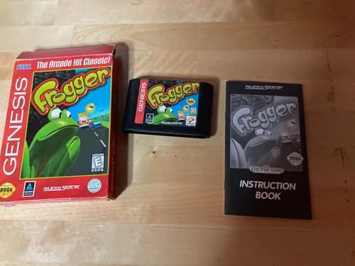 Frogger Sega Genesis CIB with box, manual, plastic protector sleeve