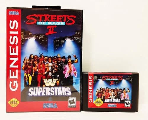 Streets of Rage 2 x WWF Superstars for Sega Genesis/Mega Drive