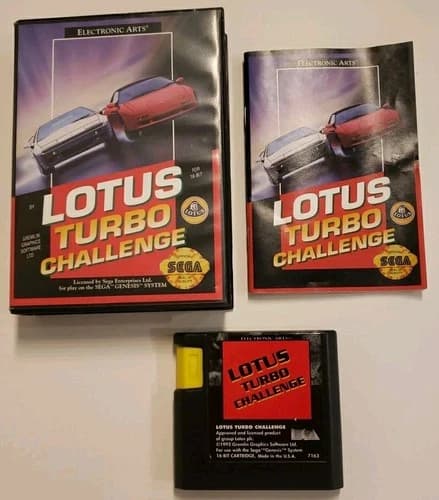 Lotus Turbo Challenge (Sega Genesis, 1992) CIB, Authentic, Complete