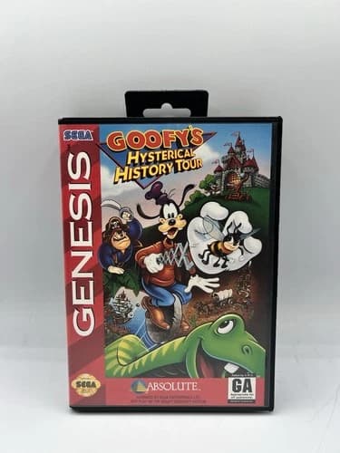 Goofys Hysterical History Tour Sega Genesis Complete CIB