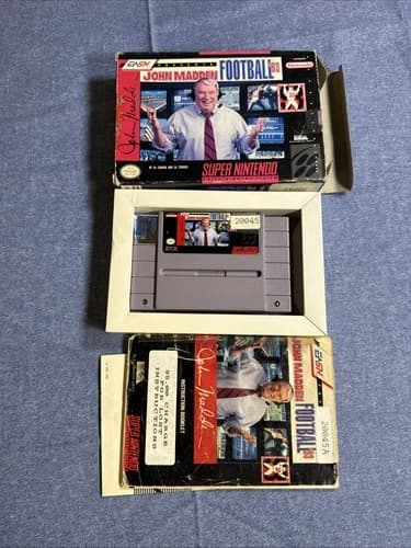 John Madden Football 93 - SNES CIB Manual Reg Card And Insert Tested