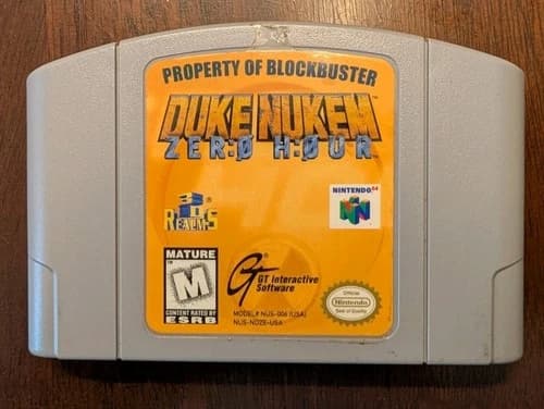 Duke Nukem: Zero Hour (Nintendo 64/N64) Tested Authentic Cartridge - Blockbuster