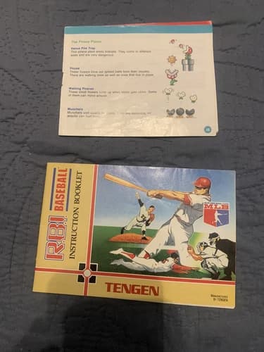 Vintage NES Manuals RBI Baseball Super Mario 3