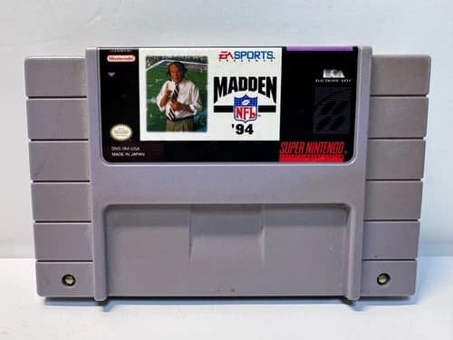Madden NFL 94 (Super Nintendo SNES, 1993) Authentic. Working.