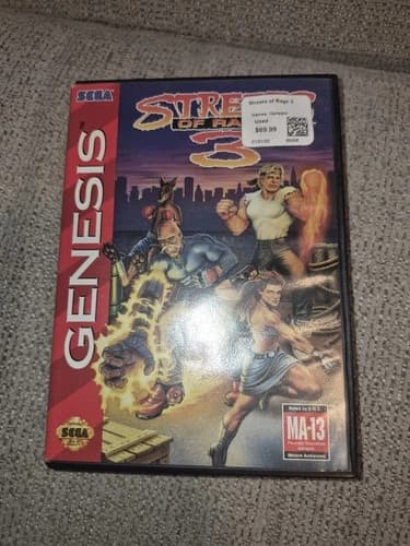 Streets of Rage 3 (Sega Genesis, 1994) Complete CIB Registration Card