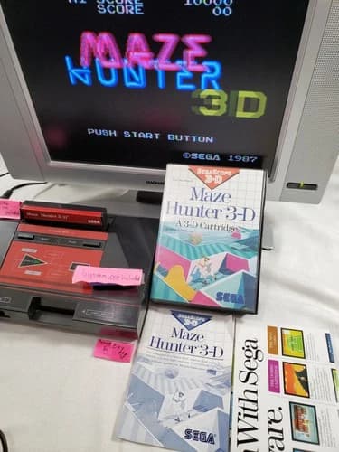Maze Hunter 3D SMS AUTHENTIC Sega Master System COMPLETE Case Manual cib 3-D