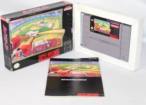 Super Batter Up SNES Super Nintendo Complete CIB! Good Condition! Nice!