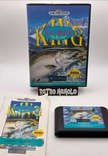 King Salmon: The Big Catch- Sega Genesis Complete TESTED CIB