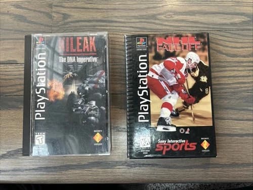 2 PS1 Longbox Games CIB- Kileak the DNA Imperative, NHL Face Off (PS1 1995)