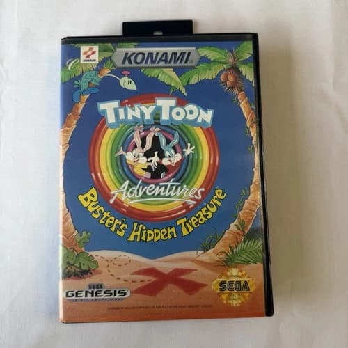 Tiny Toon Adventures Buster’s Hidden Treasure Sega Genesis CIB Complete Tested
