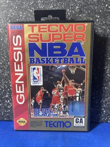 Tecmo Super NBA Basketball (Sega Genesis, 1993) Complete In Box With Manual