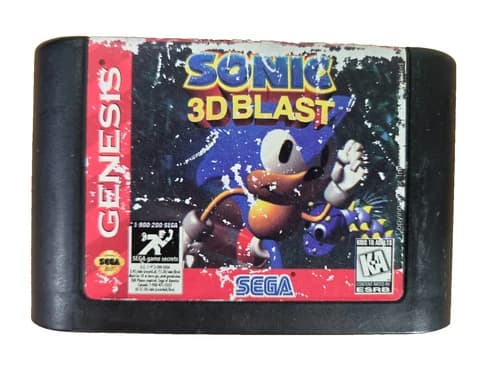 Sonic 3D Blast (Sega Genesis, 1996) Game Cartridge [TESTED & WORKS]