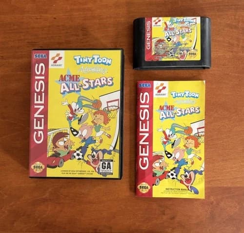 Tiny Toon Adventures: Acme All-Stars (Sega Genesis) Excellent CIB Complete Works